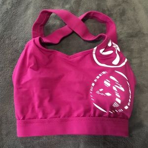 Zumba Wear Hot Pink Crop Top Sports Bra Size XS